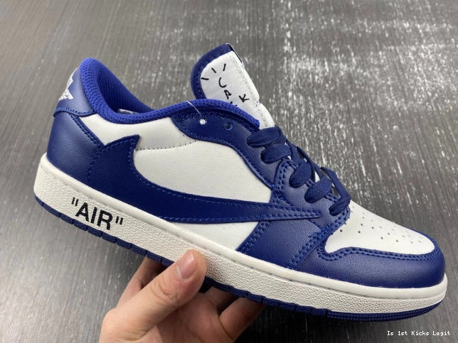JORDAN CUSTOM SCOTT 1 AIR X X OFF-WHITE TRAVIS DM7890-101 0816